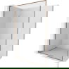 Mexen Kioto-XF L ścianka prysznicowa Walk-in z ramką 60 x 202 cm, transparent 10 mm, różowe złoto - 800-060-174-60-00-XF