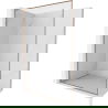 Mexen Kioto-XF L ścianka prysznicowa Walk-in z ramką 50 x 202 cm, transparent 10 mm, miedź szczotkowana - 800-050-174-65-00-XF