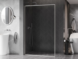 Mexen Kioto-XF L ścianka prysznicowa Walk-in z ramką 70 x 202 cm, transparent 10 mm, nikiel szczotkowany - 800-070-174-97-00-XF