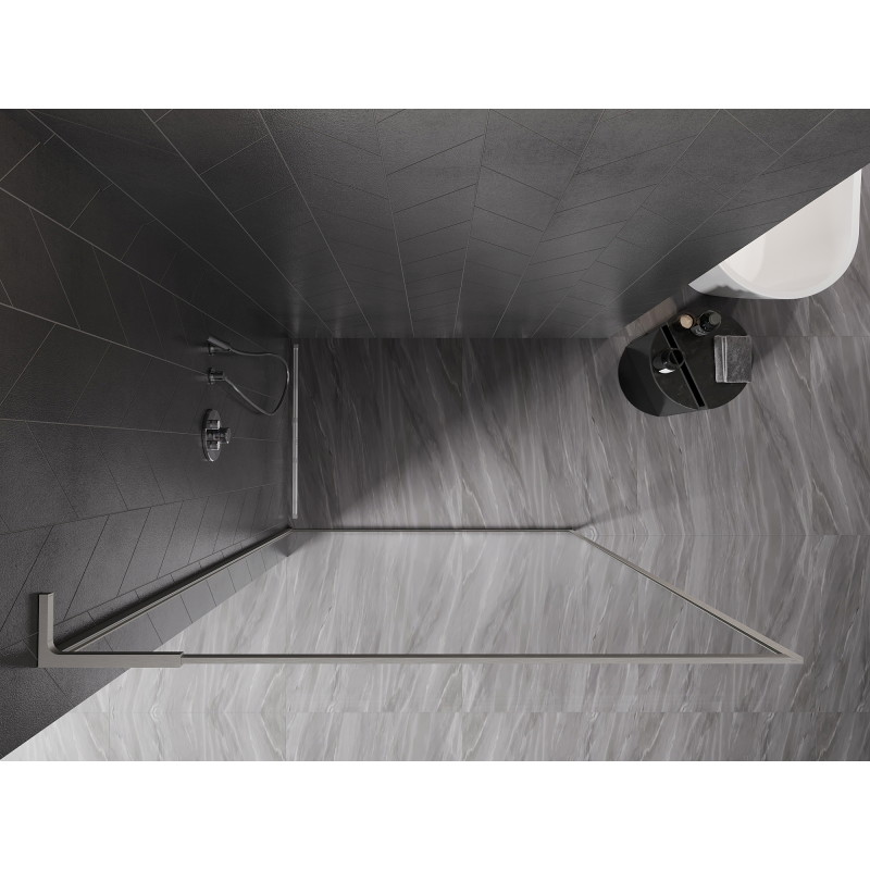 Mexen Kioto-XF L ścianka prysznicowa Walk-in z ramką 120 x 202 cm, transparent 10 mm, nikiel szczotkowany - 800-120-174-97-00-XF