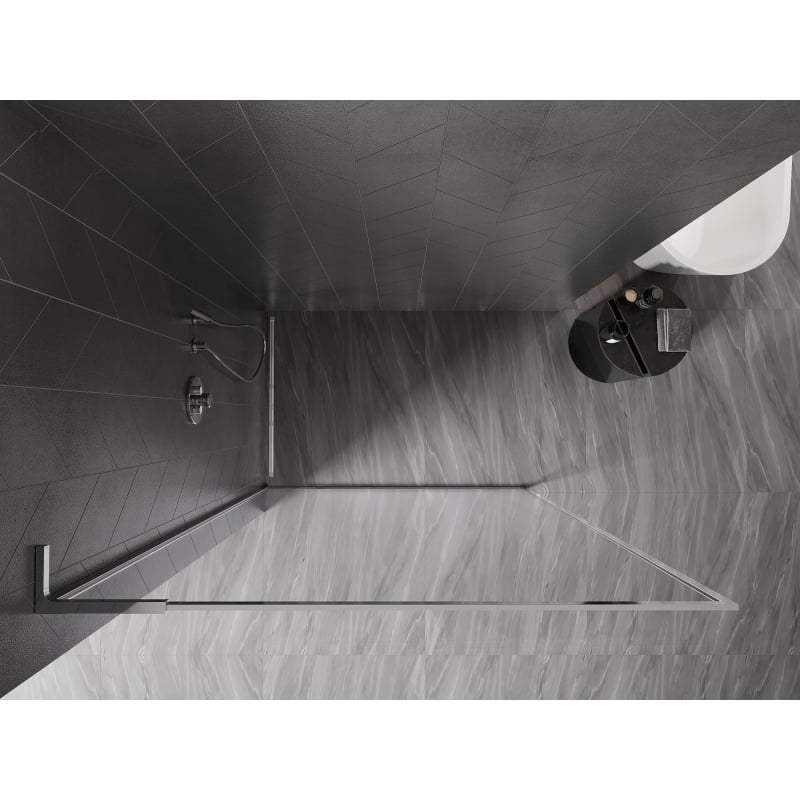 Mexen Kioto-F L ścianka prysznicowa Walk-in z ramką 55 x 202 cm, transparent 8 mm, chrom - 800-055-174-01-00