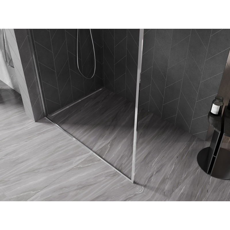 Mexen Kioto-F L ścianka prysznicowa Walk-in z ramką 60 x 202 cm, transparent 8 mm, chrom - 800-060-174-01-00