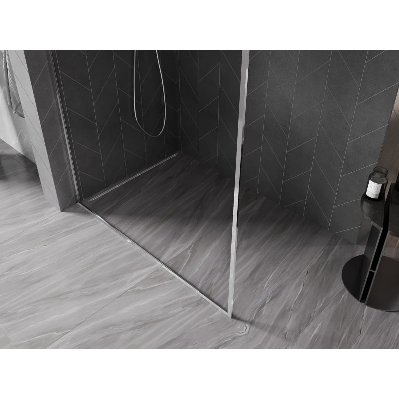 Mexen Kioto-F L ścianka prysznicowa Walk-in z ramką 75 x 202 cm, transparent 8 mm, chrom - 800-075-174-01-00