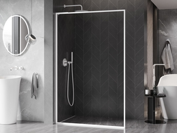 Mexen Kioto-F L ścianka prysznicowa Walk-in z ramką 70 x 202 cm, transparent 8 mm, biała - 800-070-174-20-00