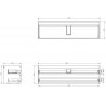 Mexen Box-A korpus szafki podumywalkowej 160 cm, 2 szuflady, dąb - 91AX0-1600-470-2-81