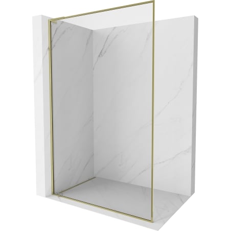 Mexen Kioto-F L ścianka prysznicowa Walk-in z ramką 55 x 202 cm, transparent 8 mm, złota - 800-055-174-50-00