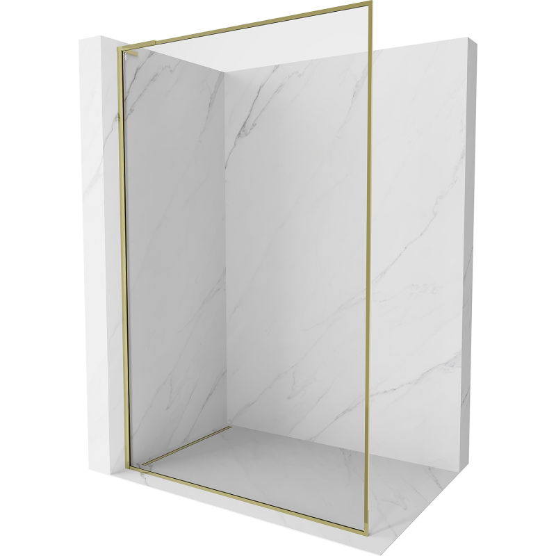 Mexen Kioto-F L ścianka prysznicowa Walk-in z ramką 60 x 202 cm, transparent 8 mm, złota - 800-060-174-50-00