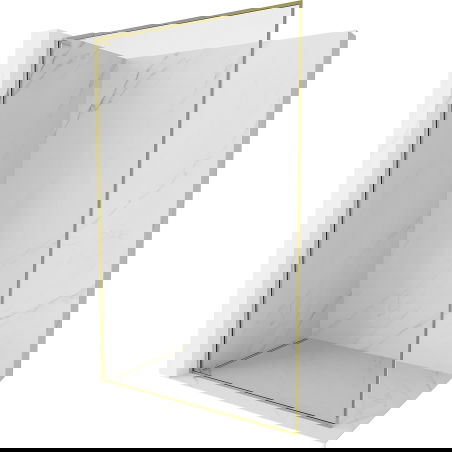 Mexen Kioto-F L ścianka prysznicowa Walk-in z ramką 85 x 202 cm, transparent 8 mm, złota - 800-085-174-50-00