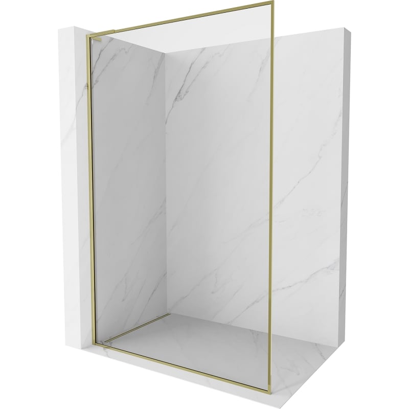 Mexen Kioto-F L ścianka prysznicowa Walk-in z ramką 110 x 202 cm, transparent 8 mm, złota - 800-110-174-50-00