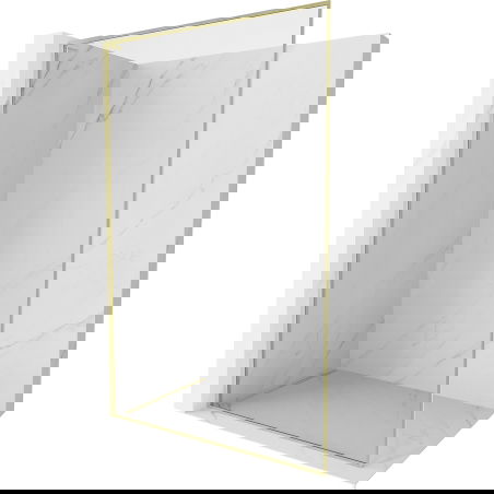Mexen Kioto-F L ścianka prysznicowa Walk-in z ramką 80 x 202 cm, transparent 8 mm, złota szczotkowana - 800-080-174-55-00