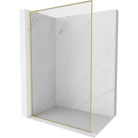 Mexen Kioto-F L ścianka prysznicowa Walk-in z ramką 110 x 202 cm, transparent 8 mm, złota szczotkowana - 800-110-174-55-00