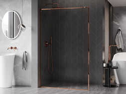 Mexen Kioto-F L ścianka prysznicowa Walk-in z ramką 105 x 202 cm, transparent 8 mm, różowe złoto - 800-105-174-60-00