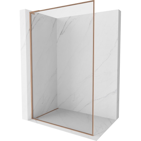Mexen Kioto-F L ścianka prysznicowa Walk-in z ramką 105 x 202 cm, transparent 8 mm, miedź szczotkowana - 800-105-174-65-00