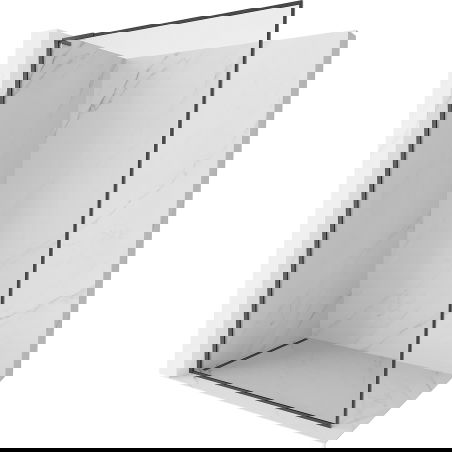 Mexen Kioto-F L ścianka prysznicowa Walk-in z ramką 60 x 202 cm, transparent 8 mm, gun gray szczotkowany - 800-060-174-66-00