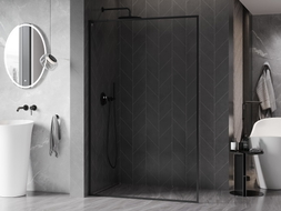 Mexen Kioto-F L ścianka prysznicowa Walk-in z ramką 115 x 202 cm, transparent 8 mm, czarna - 800-115-174-70-00