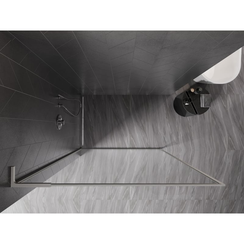 Mexen Kioto-F L ścianka prysznicowa Walk-in z ramką 100 x 202 cm, transparent 8 mm, nikiel szczotkowany - 800-100-174-97-00