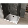 Mexen Omega kabina prysznicowa rozsuwana 130 x 90 cm, grafit, chrom + brodzik Flat, bialy - 825-130-090-01-40-4010