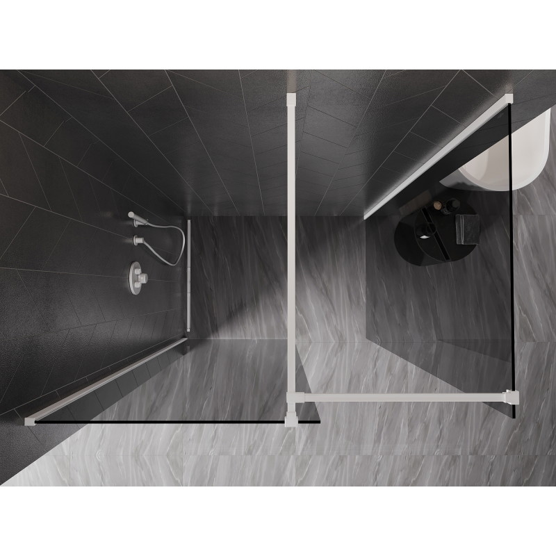 Mexen Kioto-X ścianka prysznicowa Walk-in 100 x 80 cm, transparent 10 mm, biała - 800-100-202-20-00-080-X