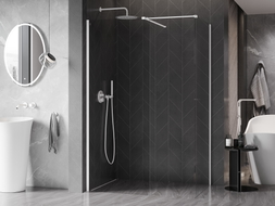 Mexen Kioto-X ścianka prysznicowa Walk-in 130 x 90 cm, transparent 10 mm, biała - 800-130-202-20-00-090-X