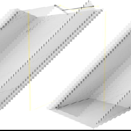 Mexen Kioto-X ścianka prysznicowa Walk-in 130 x 100 cm, transparent 10 mm, złota - 800-130-202-50-00-100-X