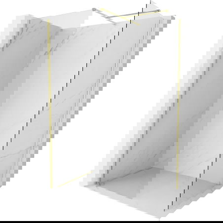 Mexen Kioto-X ścianka prysznicowa Walk-in 160 x 120 cm, transparent 10 mm, złota szczotkowana - 800-160-202-55-00-120-X