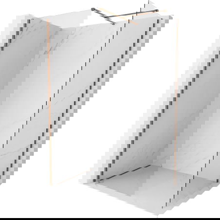 Mexen Kioto-X ścianka prysznicowa Walk-in 120 x 100 cm, transparent 10 mm, różowe złoto - 800-120-202-60-00-100-X