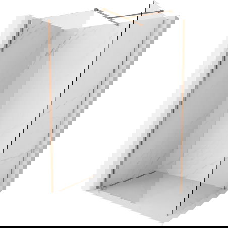 Mexen Kioto-X ścianka prysznicowa Walk-in 120 x 120 cm, transparent 10 mm, miedź szczotkowana - 800-120-202-65-00-120-X