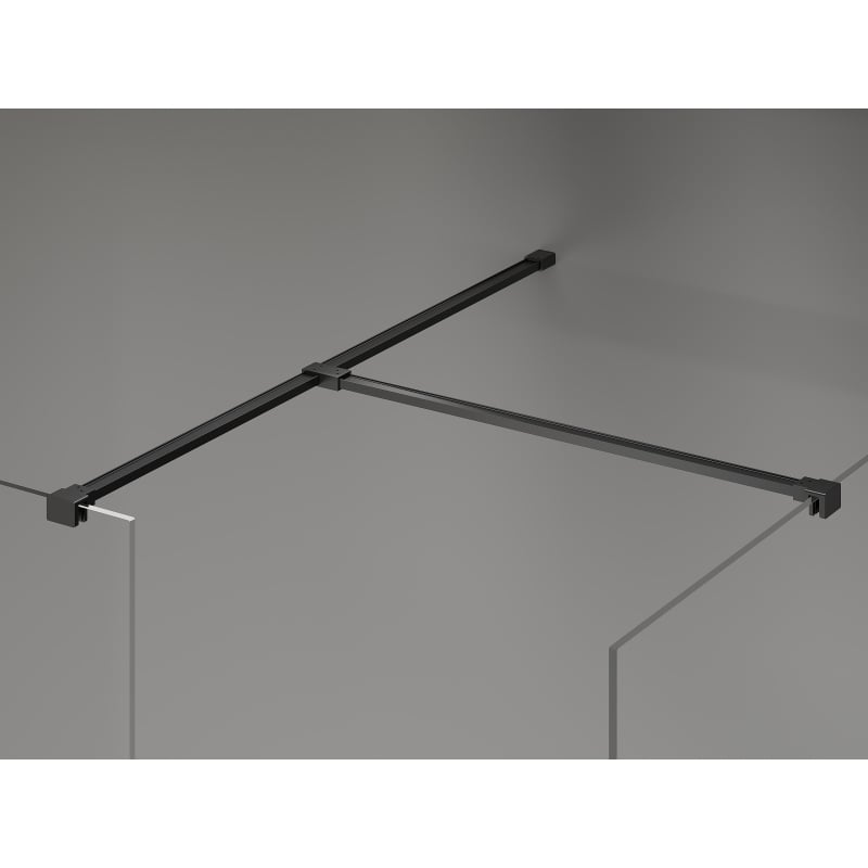 Mexen Kioto-X ścianka prysznicowa Walk-in 100 x 100 cm, transparent 10 mm, czarna - 800-100-202-70-00-100-X