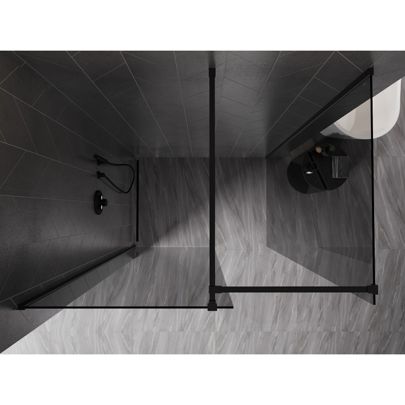 Mexen Kioto-X ścianka prysznicowa Walk-in 150 x 100 cm, transparent 10 mm, czarna - 800-150-202-70-00-100-X