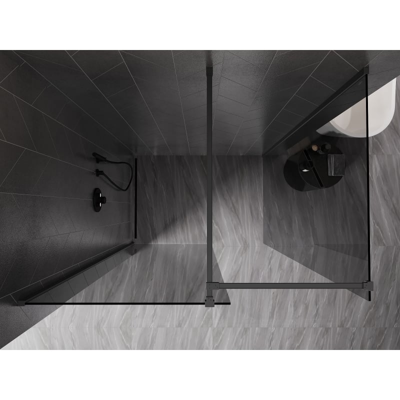 Mexen Kioto-X ścianka prysznicowa Walk-in 150 x 90 cm, transparent 10 mm, gun metal - 800-150-202-95-00-090-X