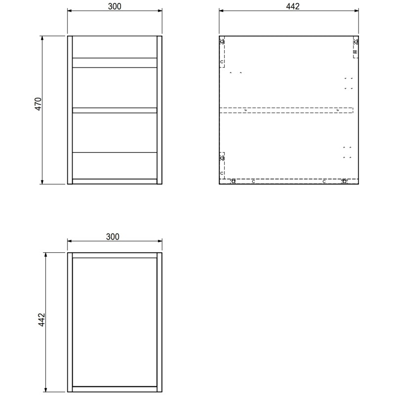 Mexen Box-A korpus szafki podumywalkowej 30 cm, dąb - 91AX1-0300-470-1-81