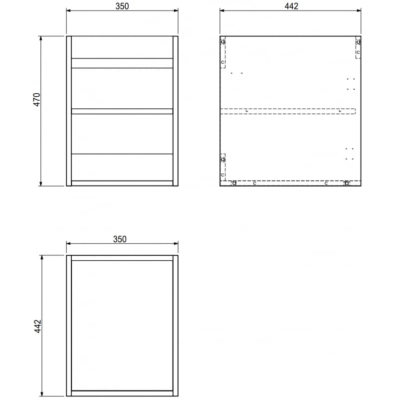 Mexen Box-A korpus szafki podumywalkowej 35 cm, dąb - 91AX1-0350-470-1-81
