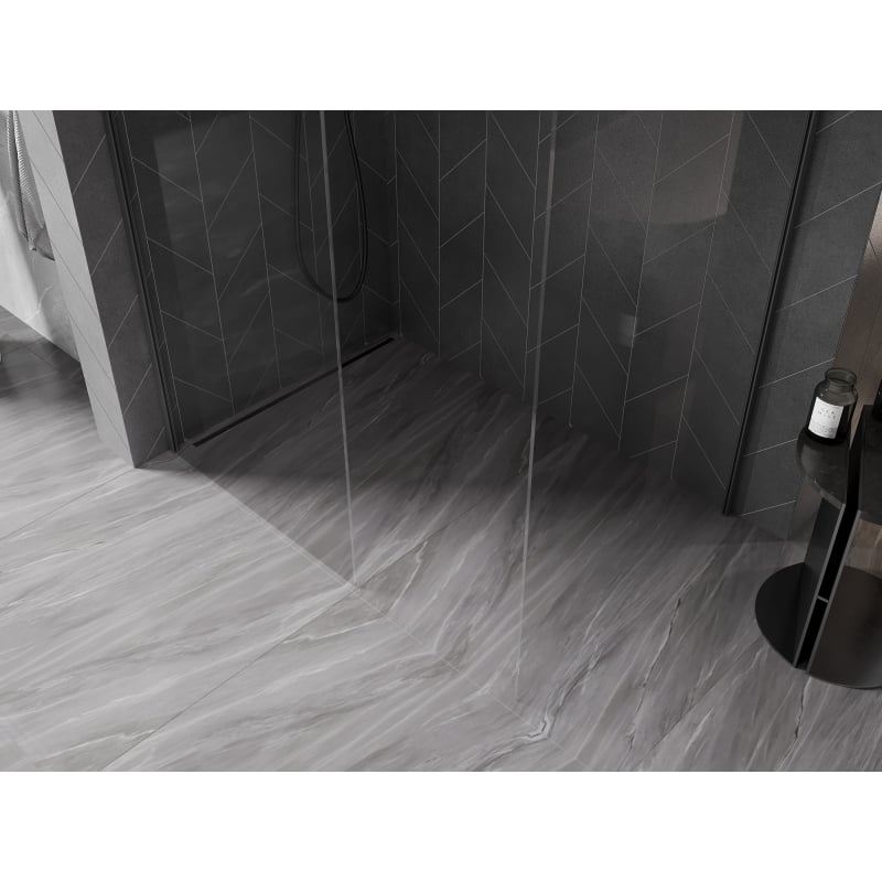 Mexen Kioto-X ścianka prysznicowa Walk-in 140 x 120 cm, transparent 10 mm, gun metal - 800-140-202-95-00-120-X