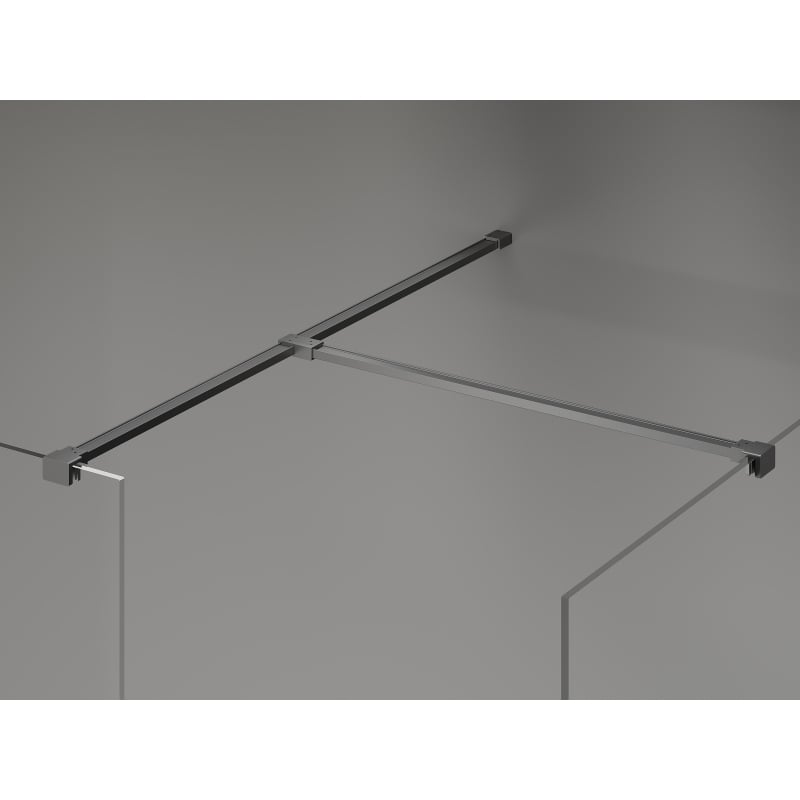 Mexen Kioto-X ścianka prysznicowa Walk-in 140 x 120 cm, transparent 10 mm, gun metal - 800-140-202-95-00-120-X