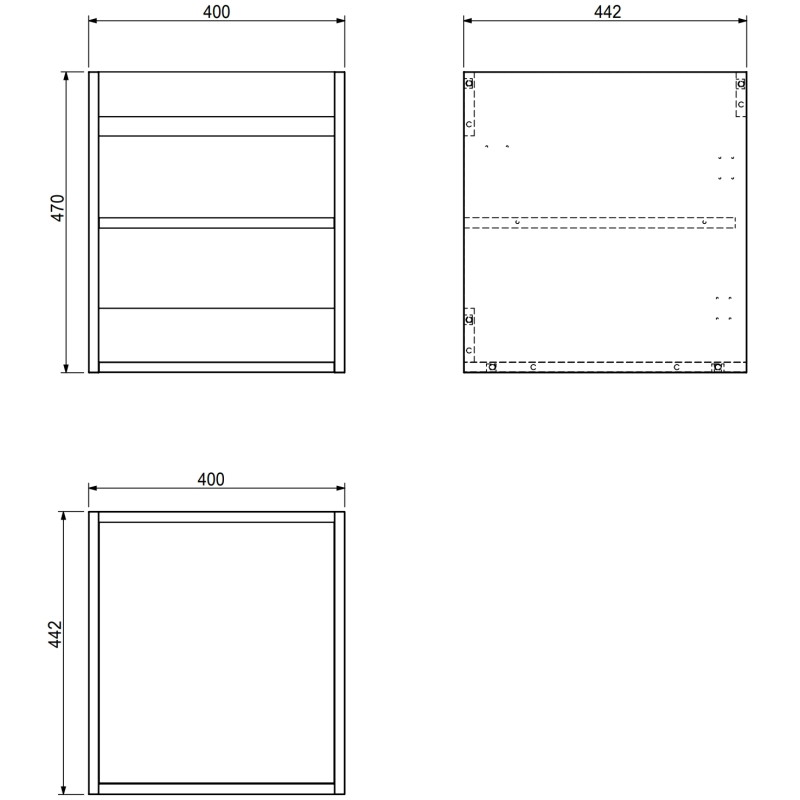 Mexen Box-A korpus szafki podumywalkowej 40 cm, czarny połysk - 91AX1-0400-470-1-70