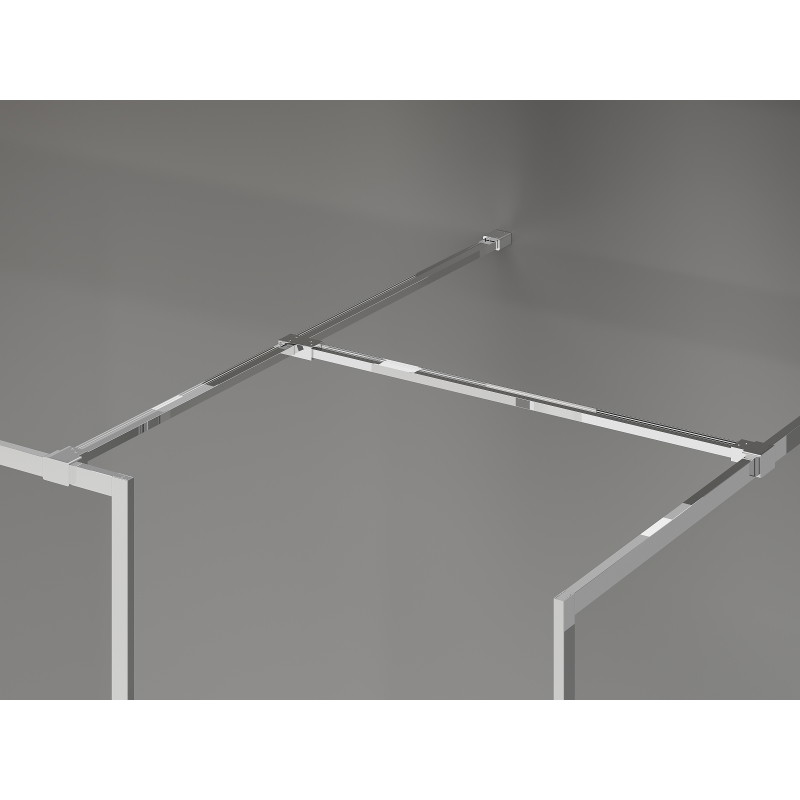 Mexen Kioto-XF ścianka prysznicowa Walk-in z ramką 100 x 80 cm, transparent 10 mm, chrom - 800-100-202-04-00-080-XF
