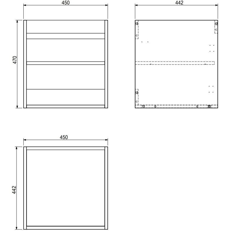Mexen Box-A korpus szafki podumywalkowej 45 cm, czarny połysk - 91AX1-0450-470-1-70