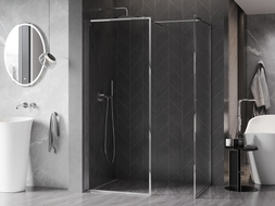 Mexen Kioto-XF ścianka prysznicowa Walk-in z ramką 120 x 110 cm, transparent 10 mm, chrom - 800-120-202-04-00-110-XF
