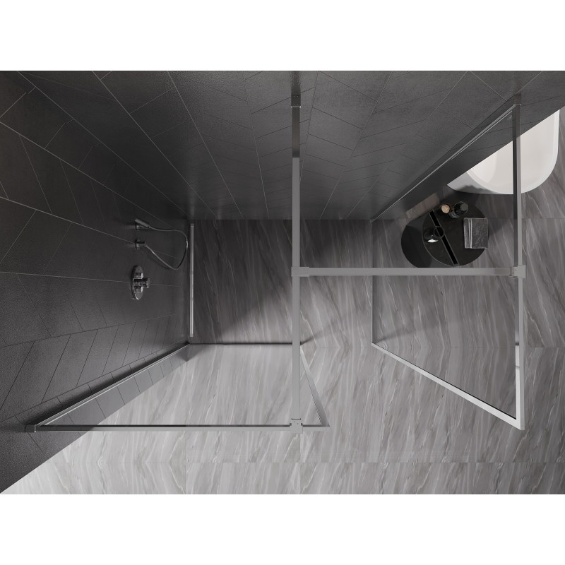Mexen Kioto-XF ścianka prysznicowa Walk-in z ramką 150 x 110 cm, transparent 10 mm, chrom - 800-150-202-04-00-110-XF