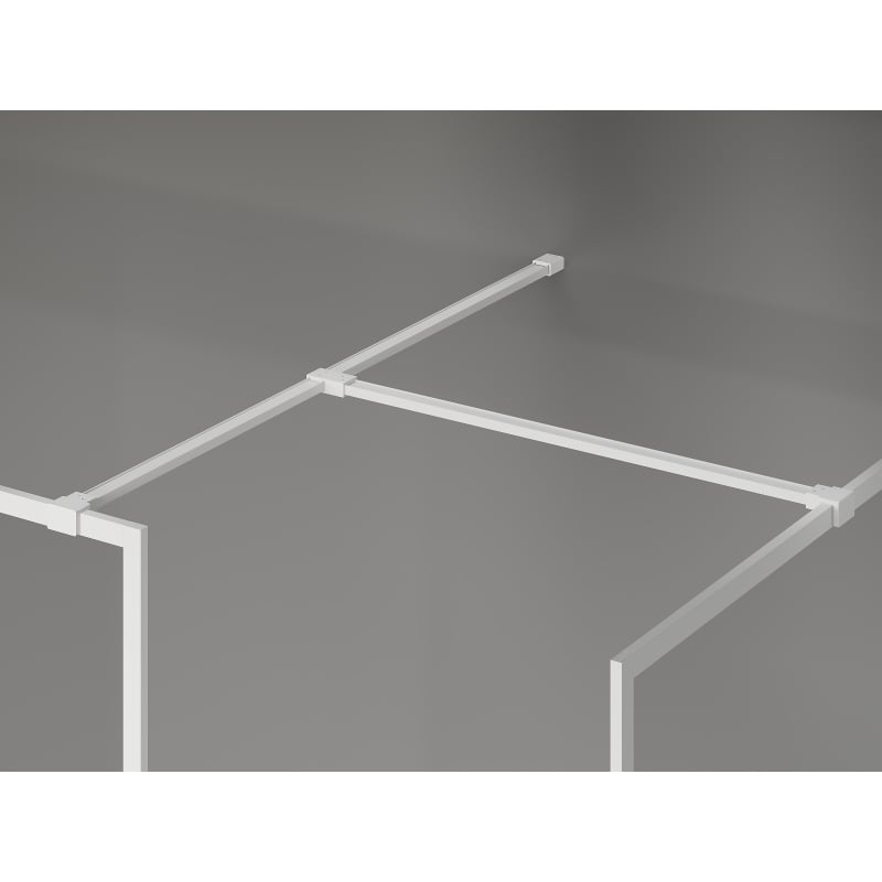 Mexen Kioto-XF ścianka prysznicowa Walk-in z ramką 110 x 110 cm, transparent 10 mm, biała - 800-110-202-04-20-110-XF