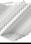 Mexen Kioto-XF ścianka prysznicowa Walk-in z ramką 140 x 100 cm, transparent 10 mm, złota - 800-140-202-04-50-100-XF