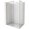 Mexen Kioto-XF ścianka prysznicowa Walk-in z ramką 140 x 120 cm, transparent 10 mm, złota - 800-140-202-04-50-120-XF