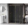 Mexen Kioto-XF ścianka prysznicowa Walk-in z ramką 140 x 120 cm, transparent 10 mm, złota - 800-140-202-04-50-120-XF