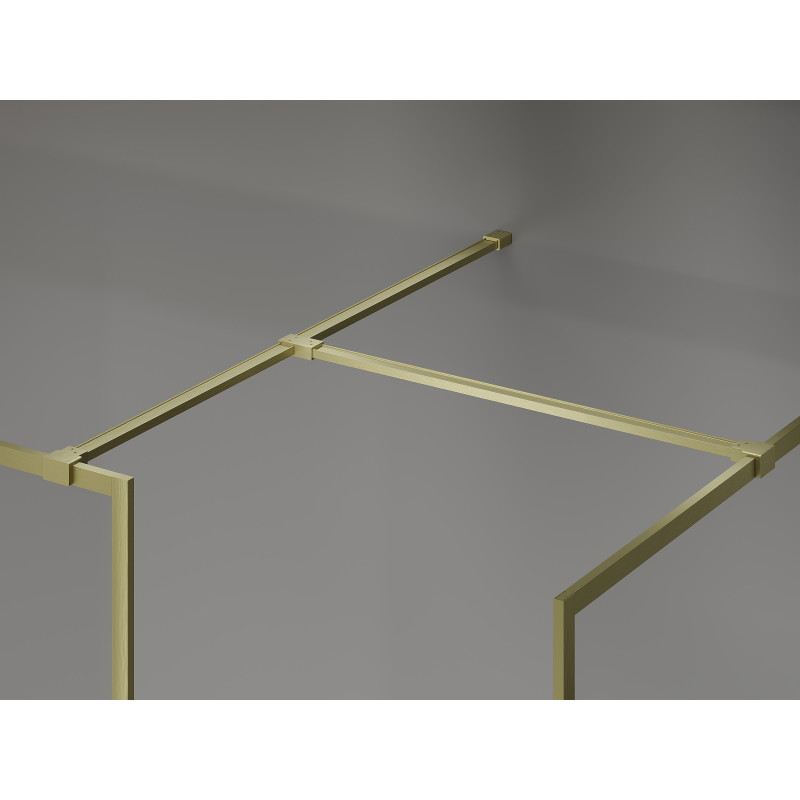 Mexen Kioto-XF ścianka prysznicowa Walk-in z ramką 120 x 80 cm, transparent 10 mm, złota szczotkowana - 800-120-202-04-55-080-XF
