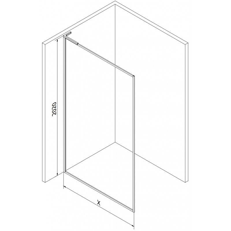 Mexen Kioto-F L ścianka prysznicowa Walk-in z ramką 100 x 202 cm, transparent 8 mm, chrom - 800-100-174-01-00