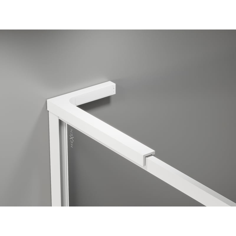 Mexen Kioto-F L ścianka prysznicowa Walk-in z ramką 85 x 202 cm, transparent 8 mm, biała - 800-085-174-20-00