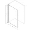 Mexen Kioto-F L ścianka prysznicowa Walk-in z ramką 55 x 202 cm, transparent 8 mm, złota - 800-055-174-50-00