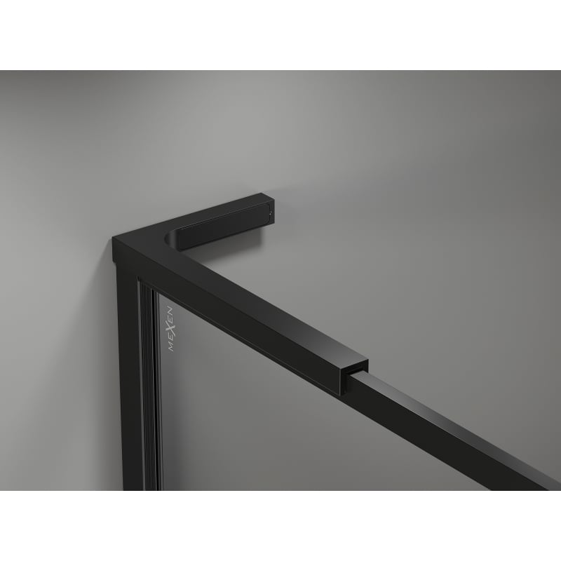 Mexen Kioto-F L ścianka prysznicowa Walk-in z ramką 100 x 202 cm, transparent 8 mm, czarna - 800-100-174-70-00