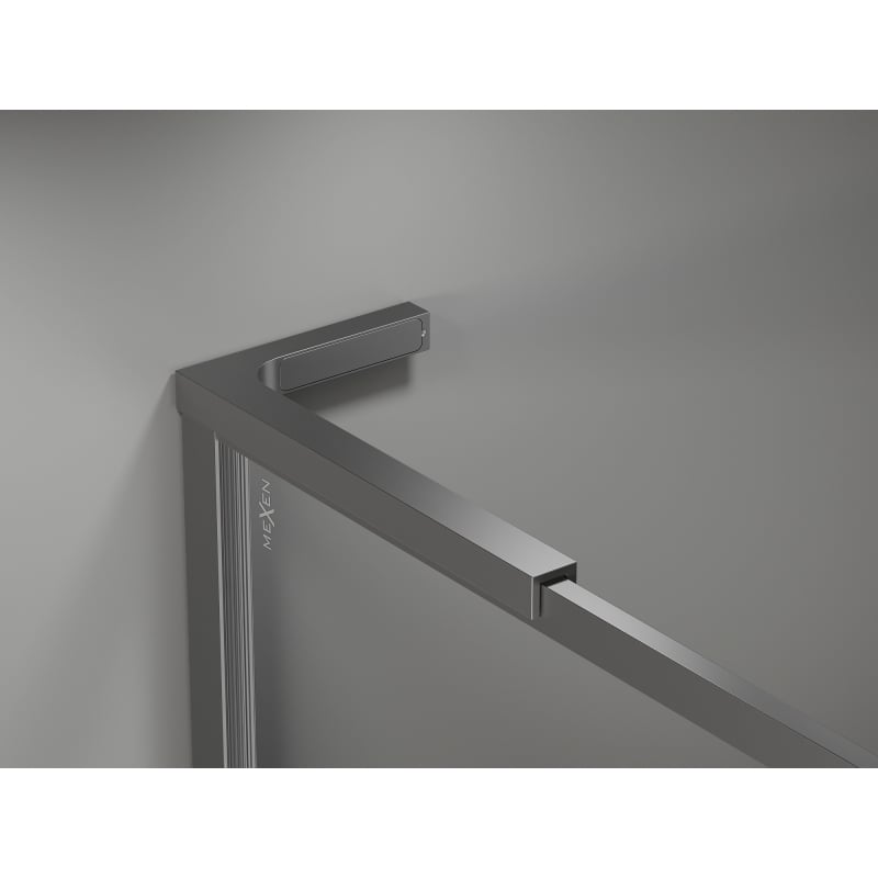 Mexen Kioto-F L ścianka prysznicowa Walk-in z ramką 95 x 202 cm, transparent 8 mm, gun metal - 800-095-174-95-00