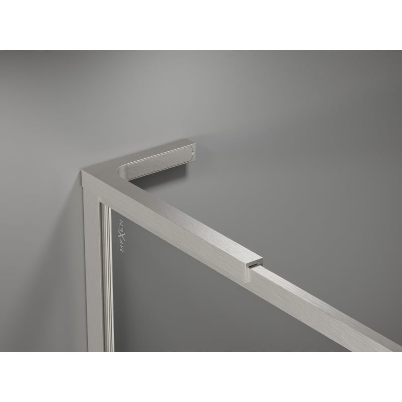 Mexen Kioto-F L ścianka prysznicowa Walk-in z ramką 95 x 202 cm, transparent 8 mm, nikiel szczotkowany - 800-095-174-97-00